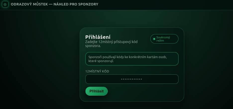 Systém pro sponzory